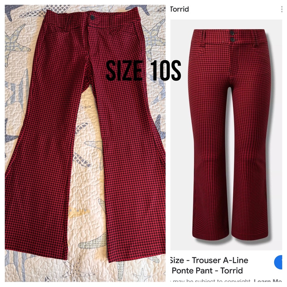 Torrid Black and Red Houndstooth Pants